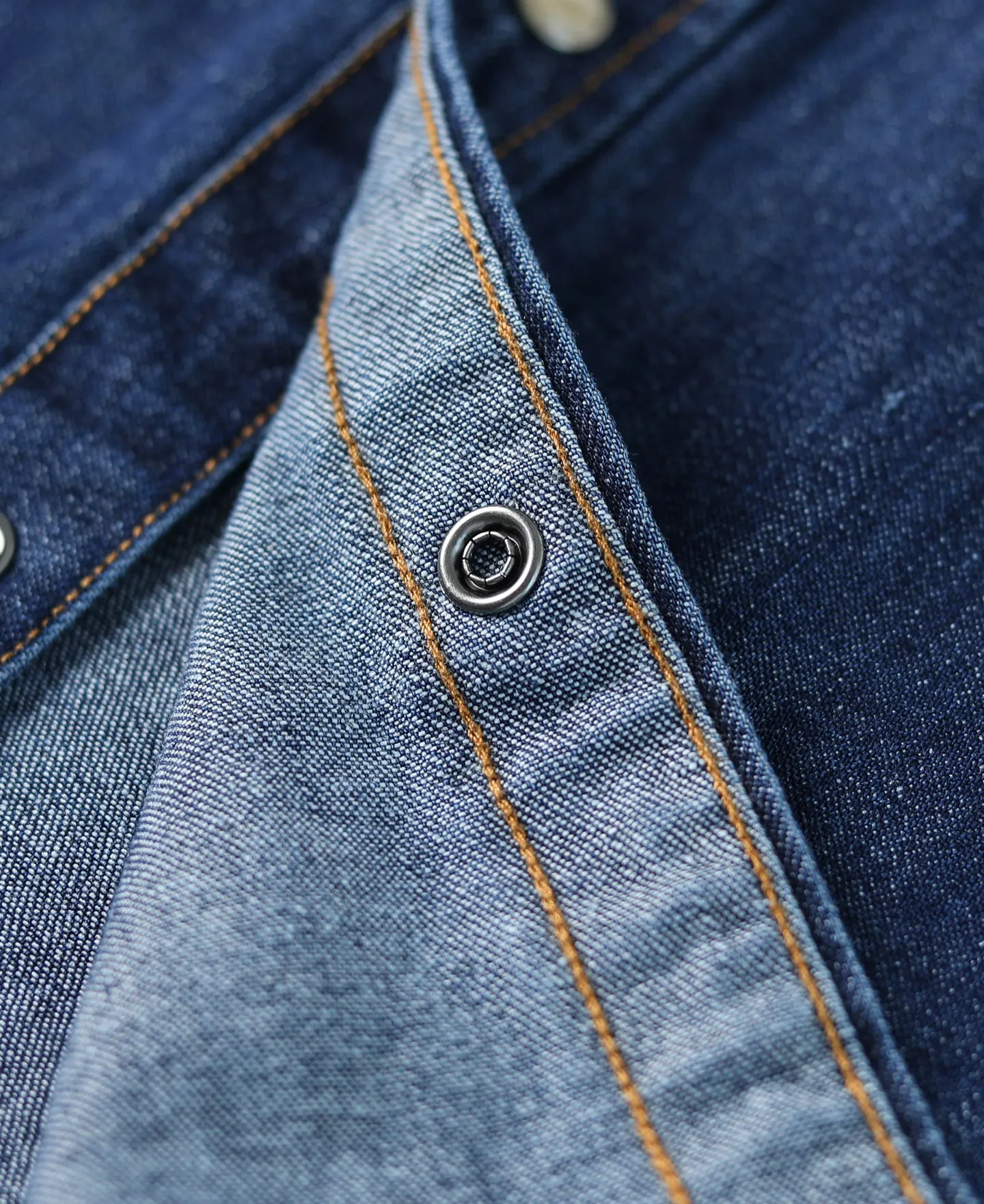 Western Snap Button Washed Denim Shirt