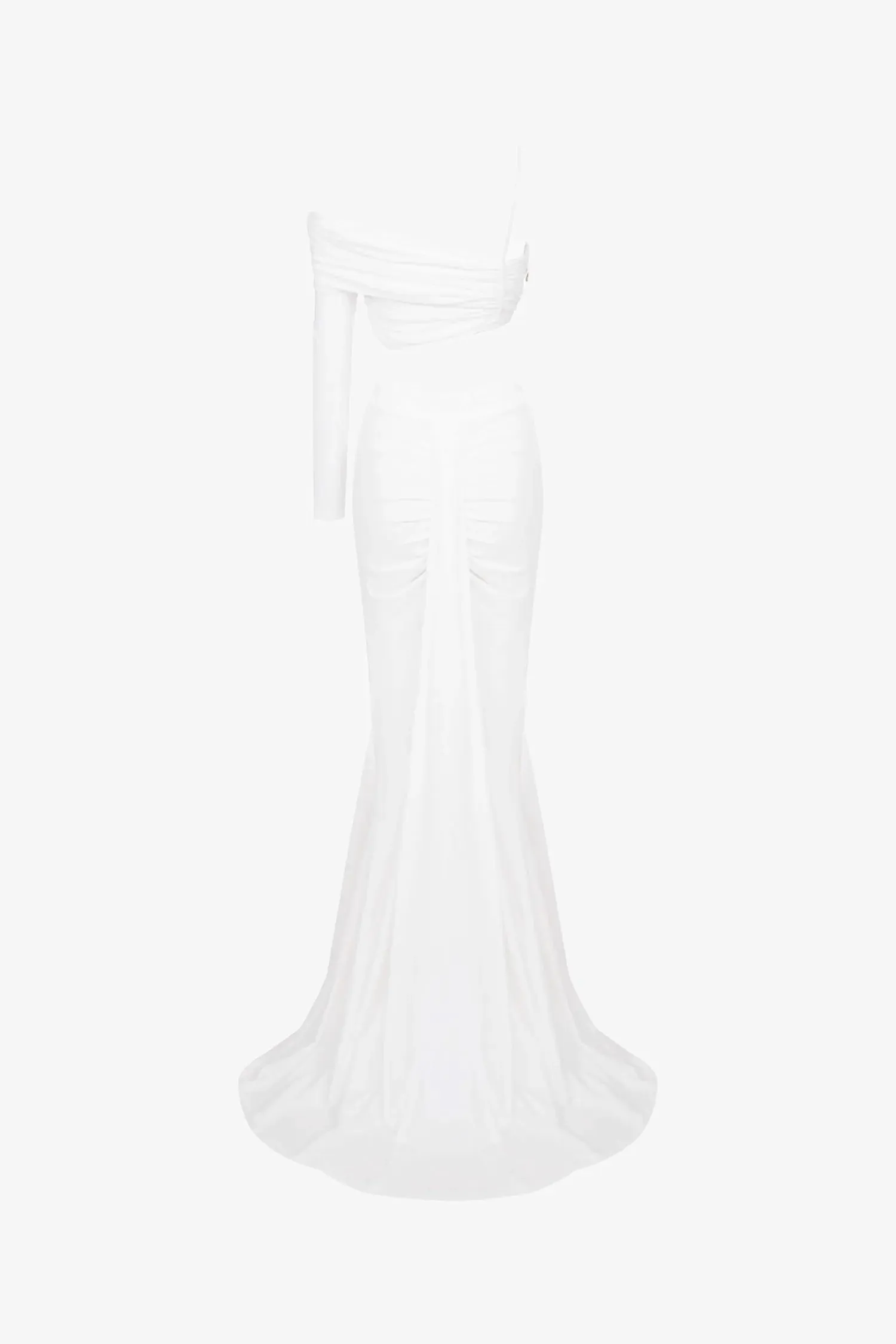White One Shoulder Two Piece Mermaid Dress