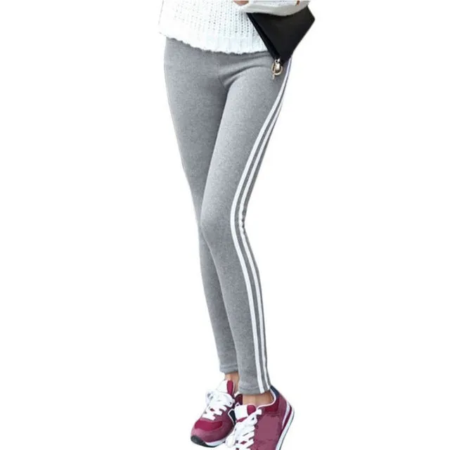 Women Lady Black Legging  light grey Pant Activewear Spring Summer Autumn Mid Waist Leggins T6
