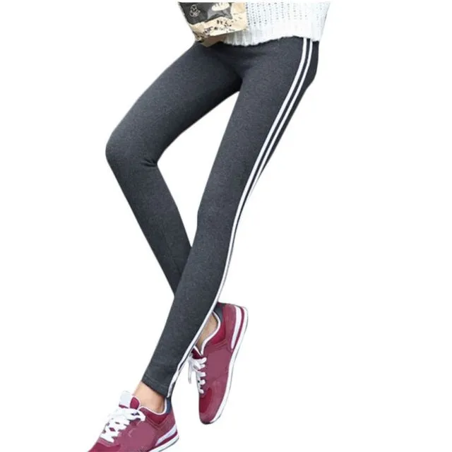 Women Lady Black Legging  light grey Pant Activewear Spring Summer Autumn Mid Waist Leggins T6