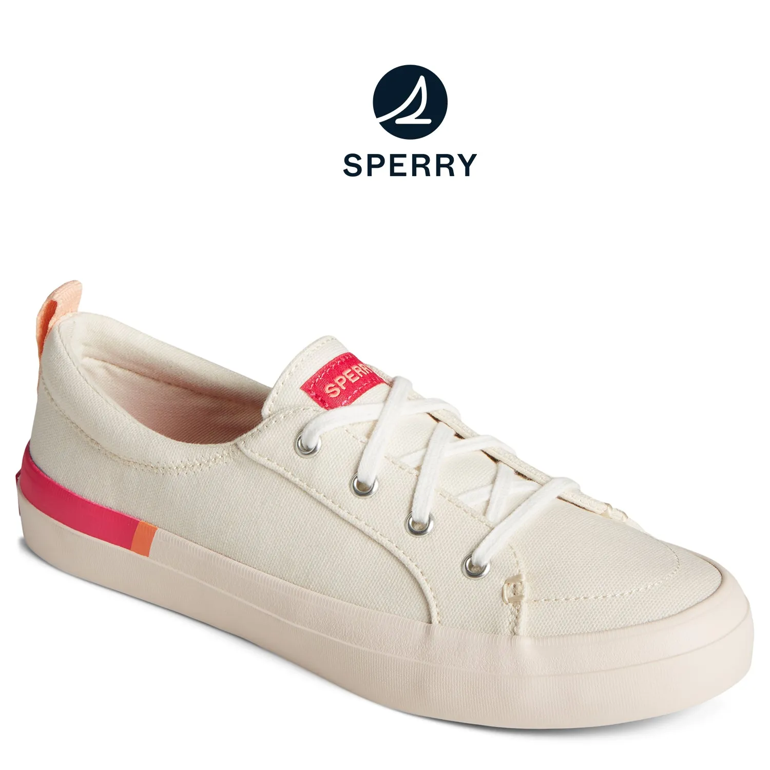 Optimized Title: **Womens SeaCycled™ Crest Vibe Stripes Pink Sneakers for Eco-Friendly Style**