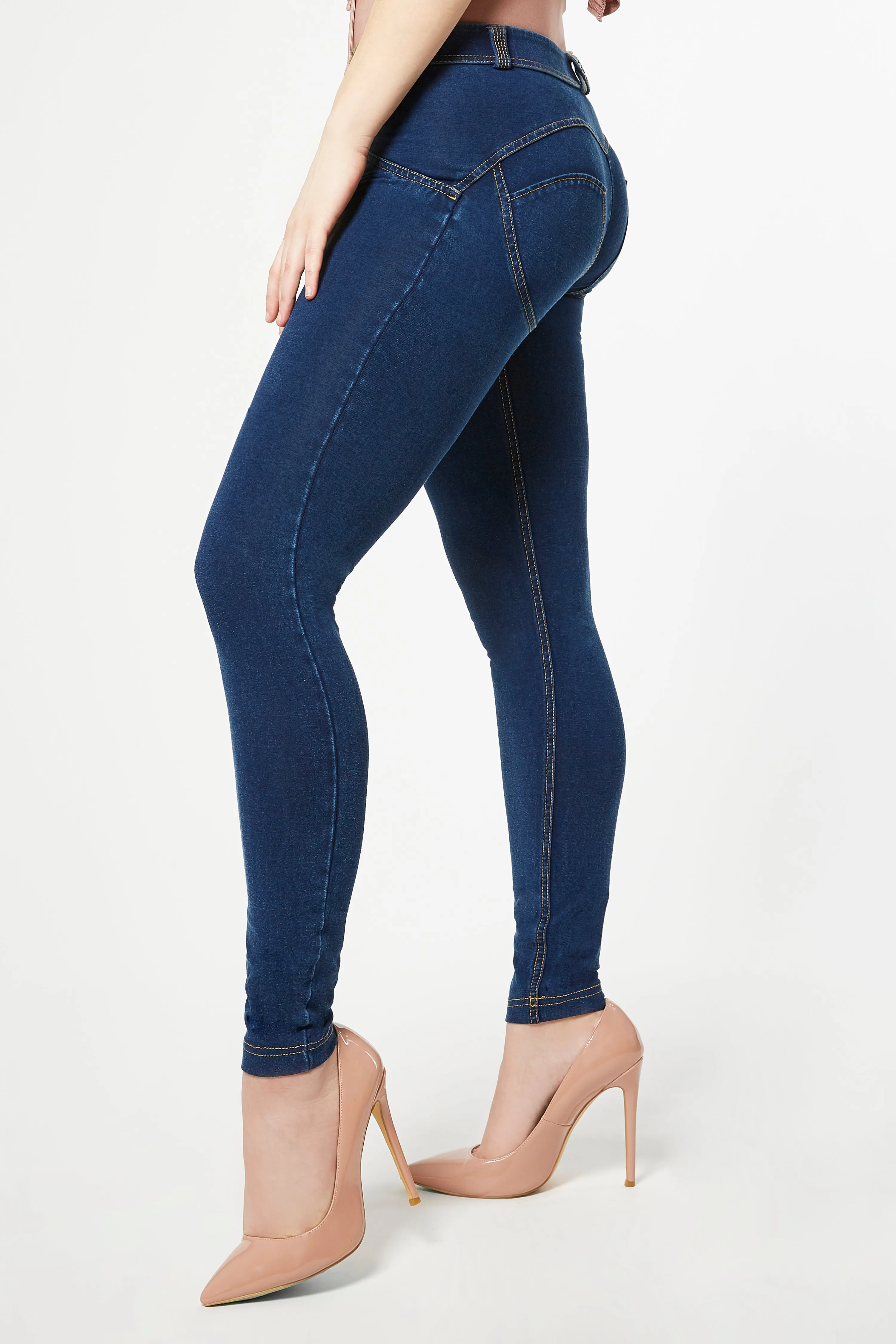 WR.UP® Denim - Classic Rise Full Length - Dark Rinse & Yellow Stitching