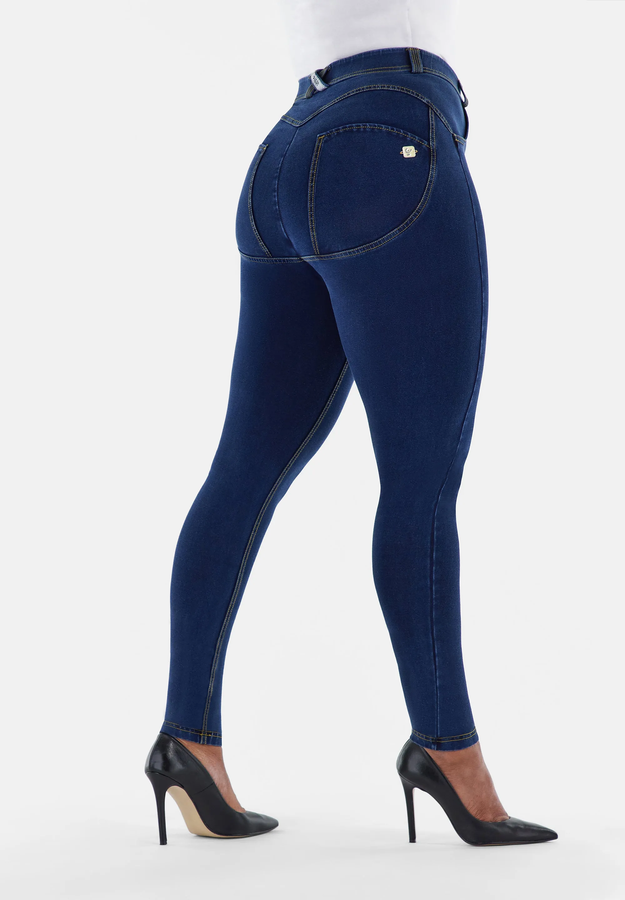 WR.UP® Denim - Classic Rise Full Length - Dark Rinse & Yellow Stitching