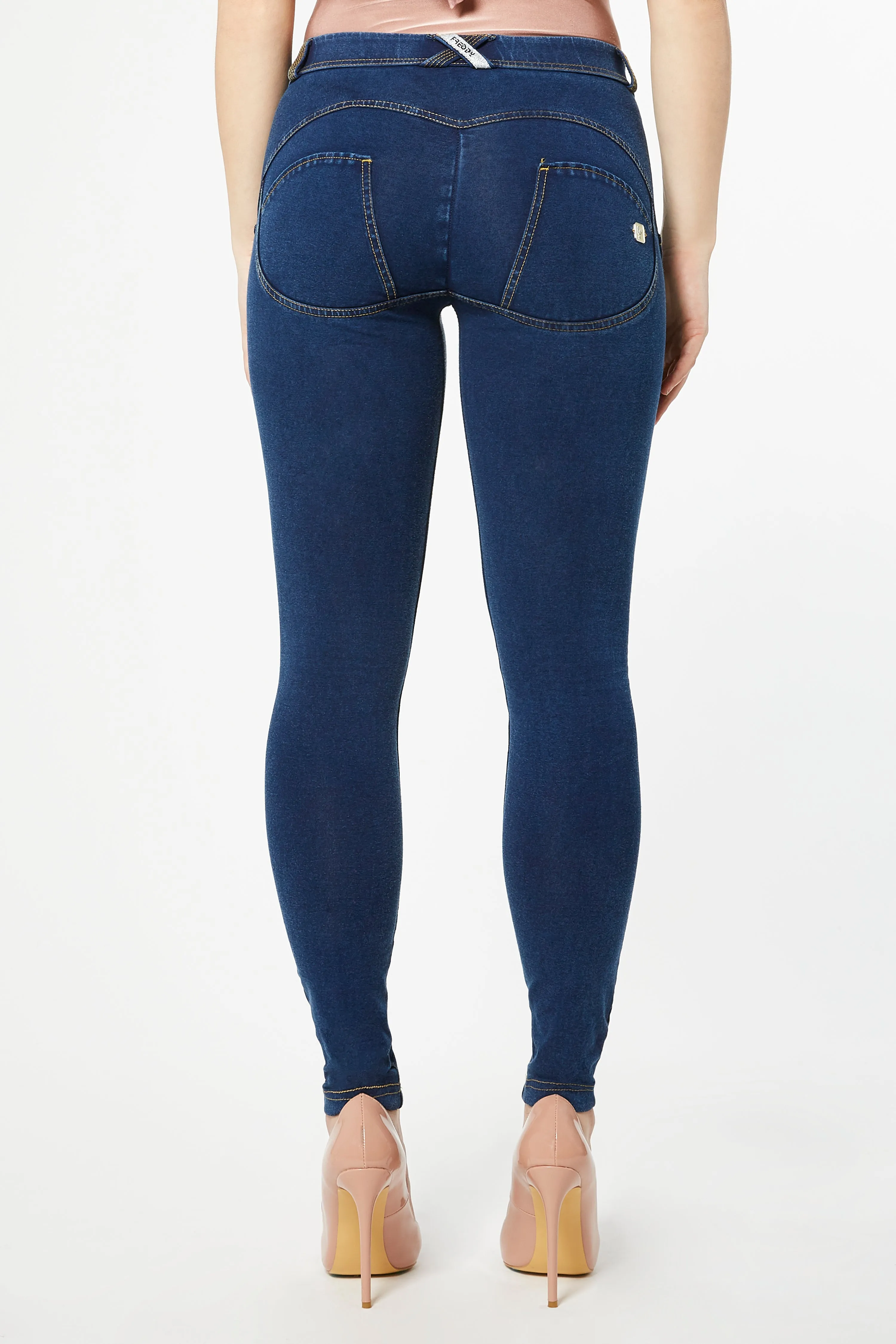 WR.UP® Denim - Classic Rise Full Length - Dark Rinse & Yellow Stitching