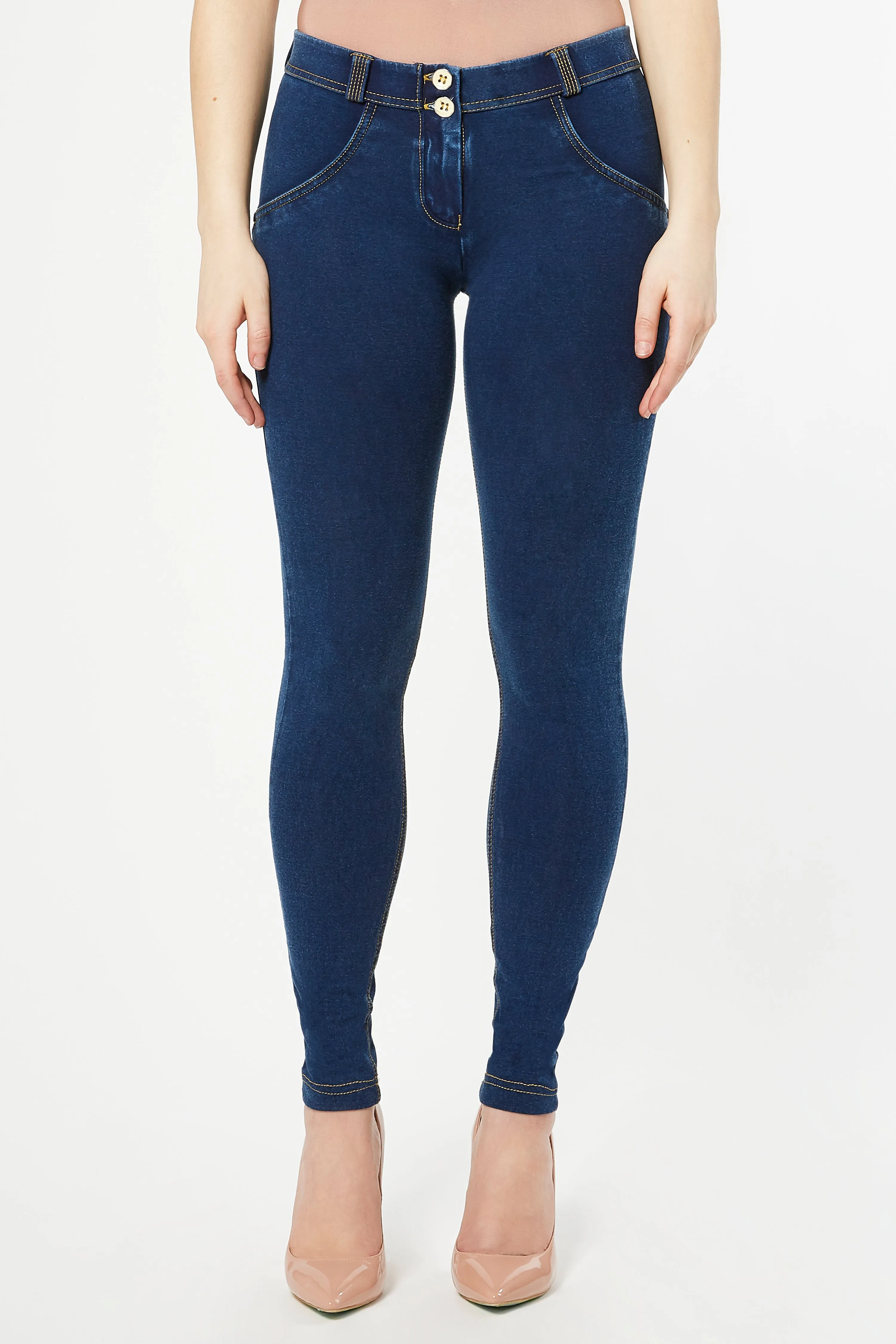 WR.UP® Denim - Classic Rise Full Length - Dark Rinse & Yellow Stitching