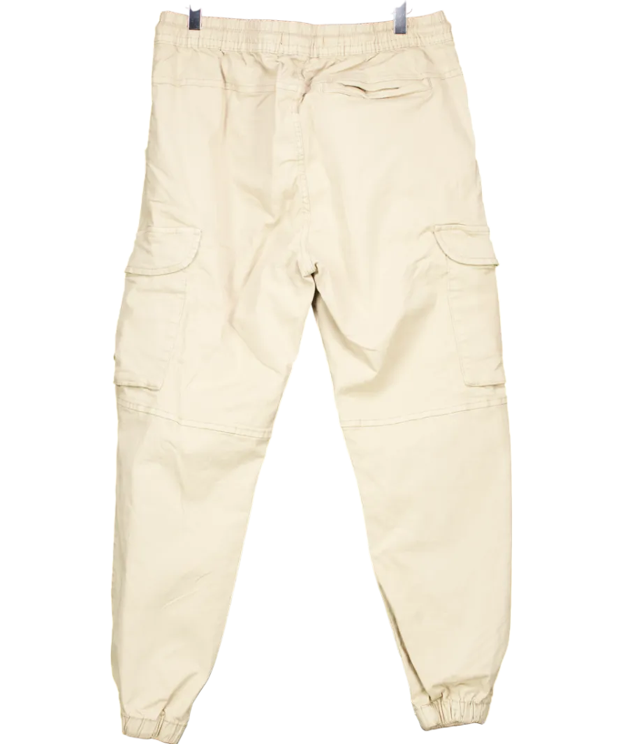 ZARA Beige Pull On Cargo Trousers UK L