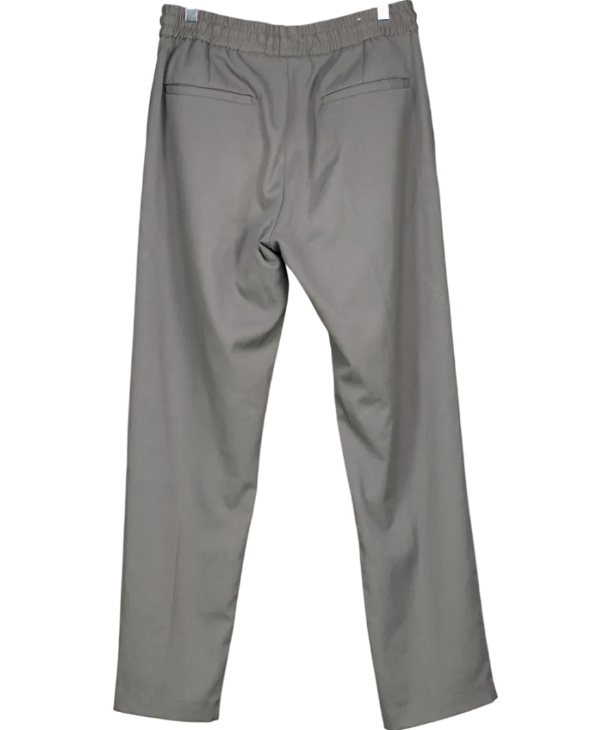 ZARA Grey Pull On Tapered Trousers UK M