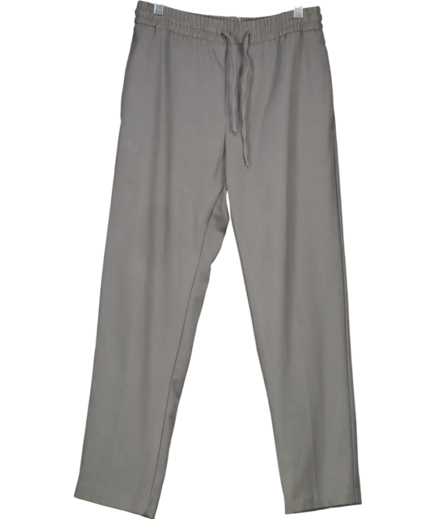 ZARA Grey Pull On Tapered Trousers UK M